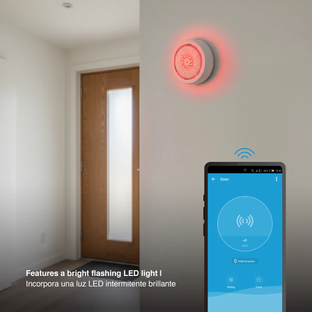 Sirena de Alarma Smart WiFi 100dB – DOMO-81
