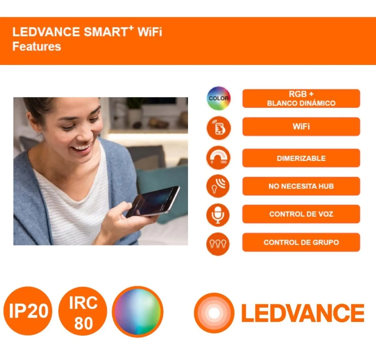 Lámpara Smart 9w. Rgb. Ledvance - Imagen 4