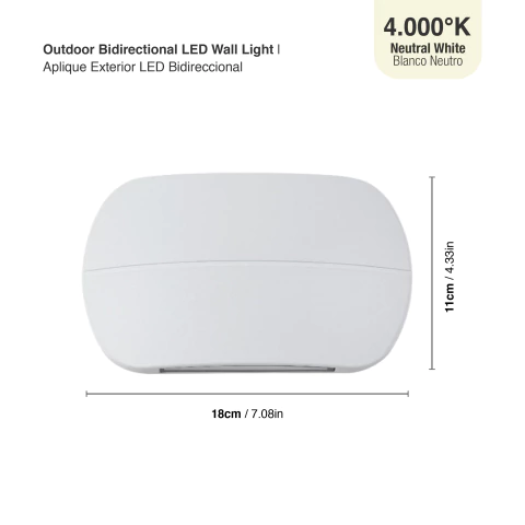 Aplique LED Exterior Bidireccional 10W IP65 – Negro | 18×11 cm | 4000K - Imagen 7