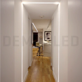 Perfil de Aluminio para Embutir, Anodizado, Difusor Opal Blanco, 15x17mm, 1m. PER-14-1M-N1
