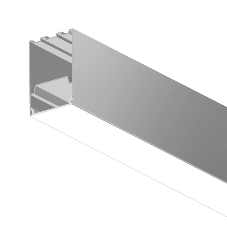 Perfil de aluminio linear 75×50 mm – Anodizado – Cover opal blanco – 2 m. PER-24-2M - Imagen 2