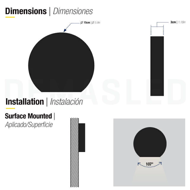 Aplique LED Exterior Semicircular 7W IP65 – Negro | 15 cm | 4000 K Blanco Neutro