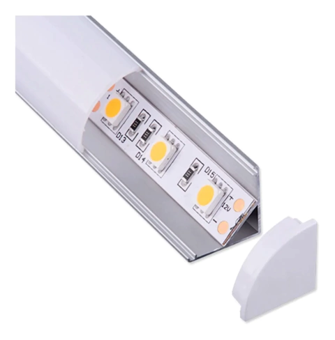 Perfil de Aluminio Esquinero De Aplicar Para Tira Led x 2 Metros Incluye Punteras