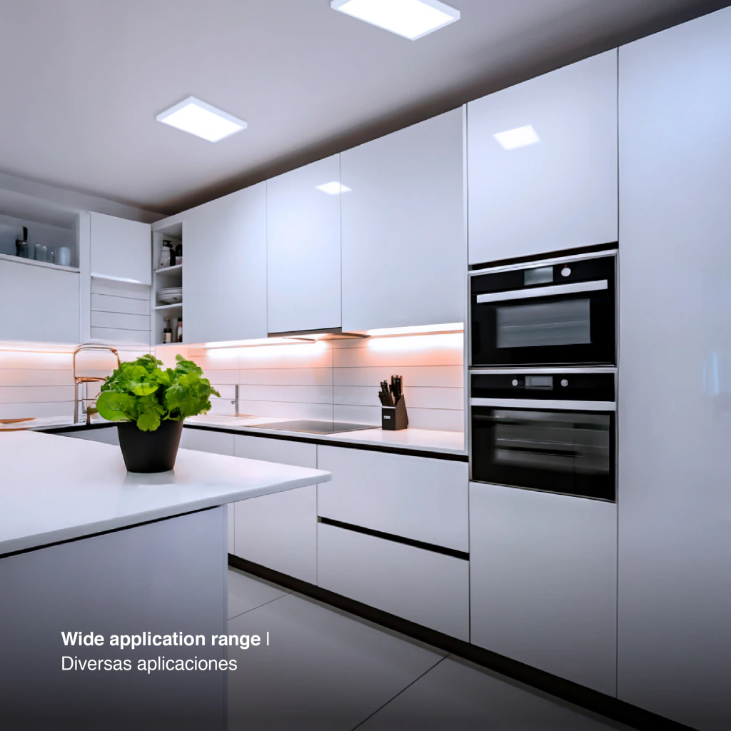 Plafón LED cuadrado 18W – 21×21 cm – 1230 lm – Luz fría (6000–6500 K) APL-07CW-B2 - Imagen 2