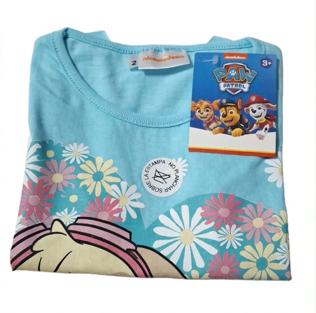Remera de algodón Nickelodeon Skye volados celeste - Imagen 3