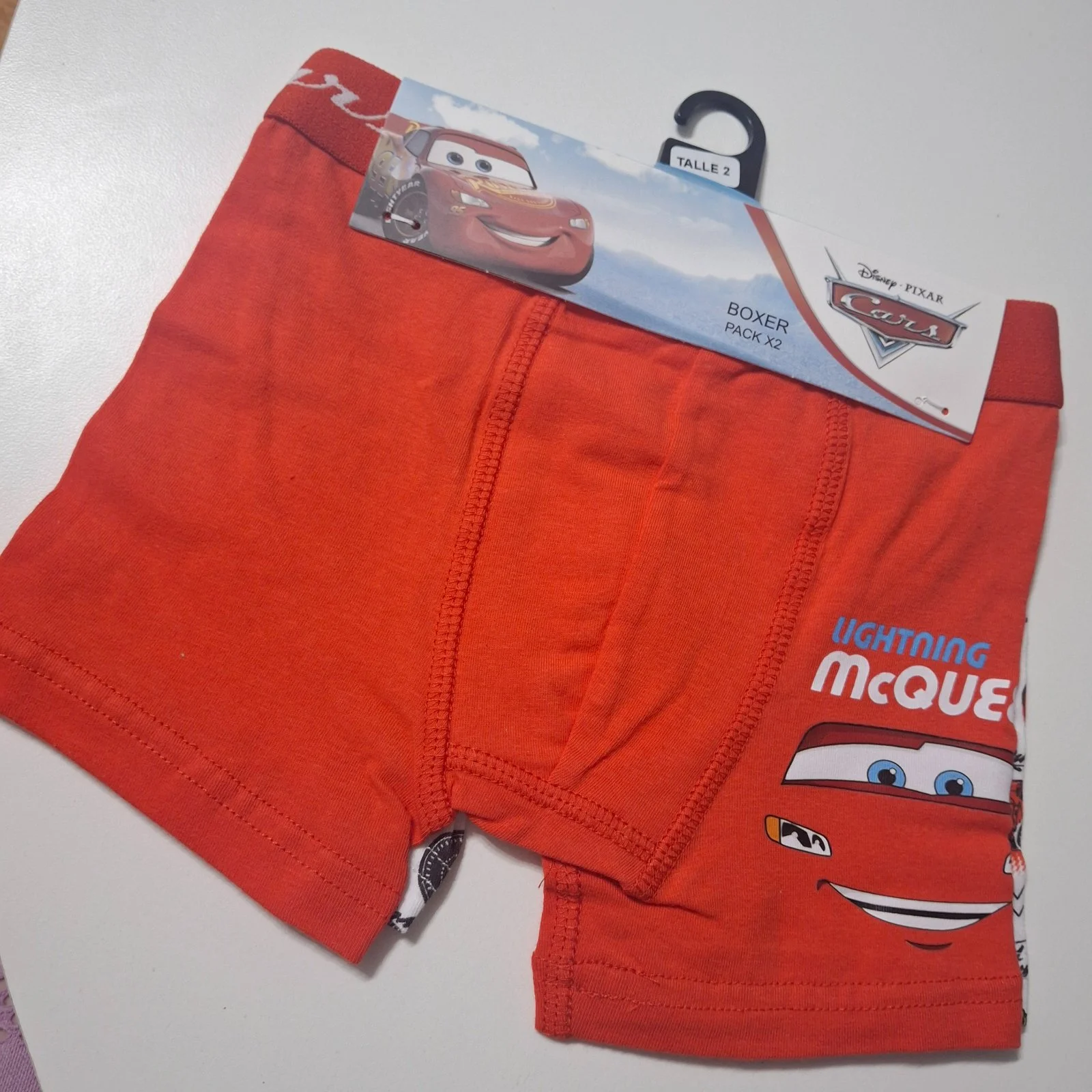 Boxer de algodón Disney Cars pack x2