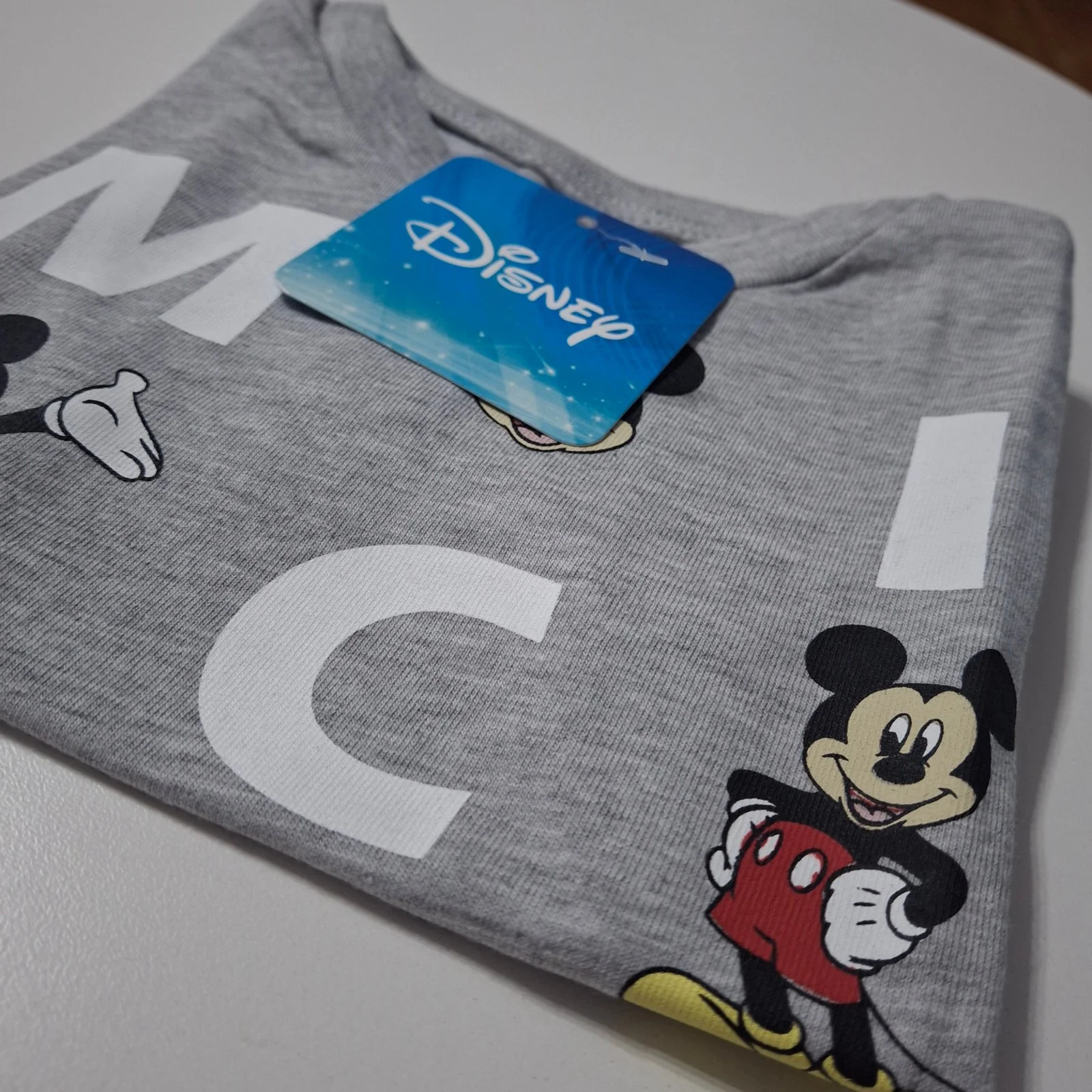 Remera de algodón Disney Mickey letras gris - Imagen 3
