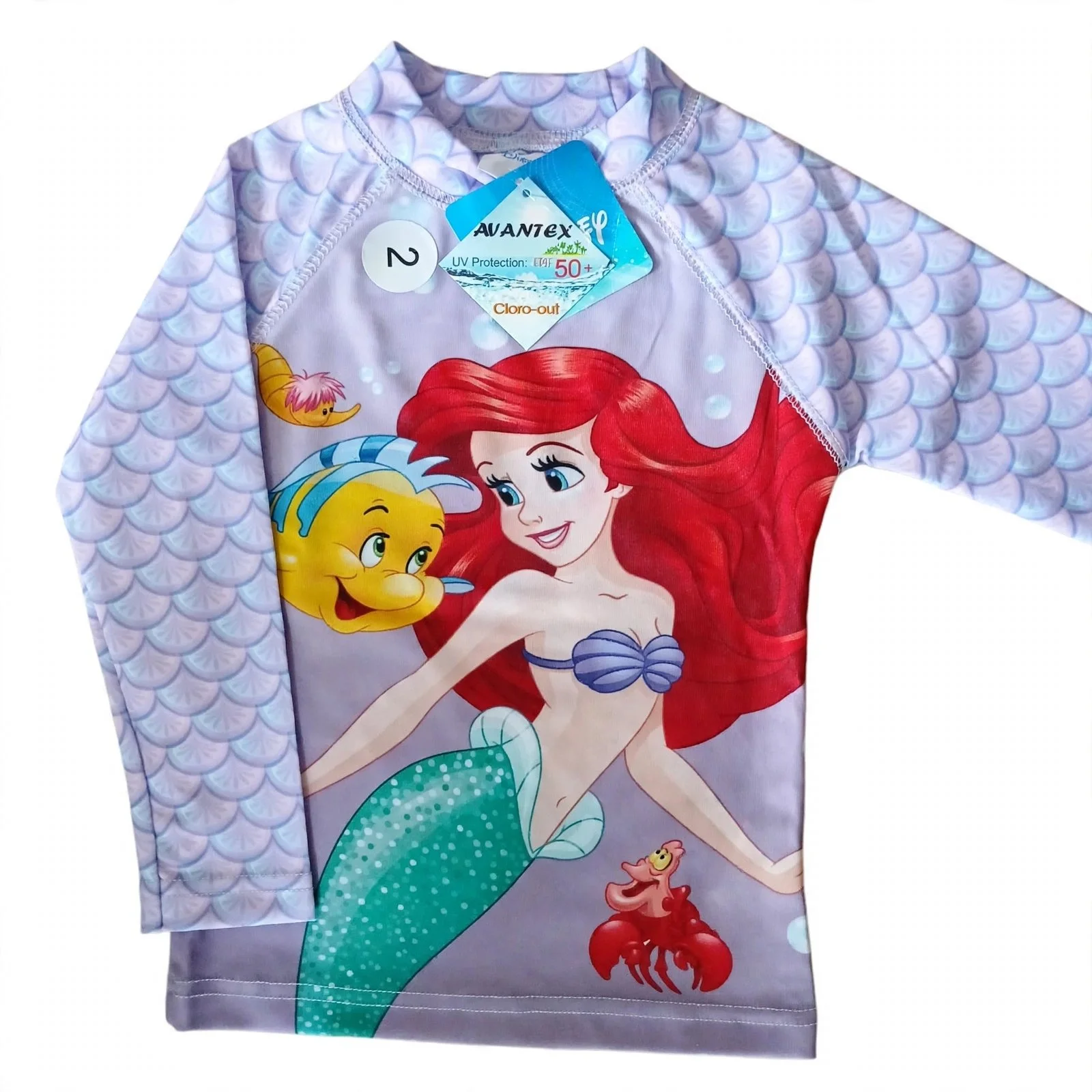 Camiseta UV50 Disney Sirenita Manga Larga
