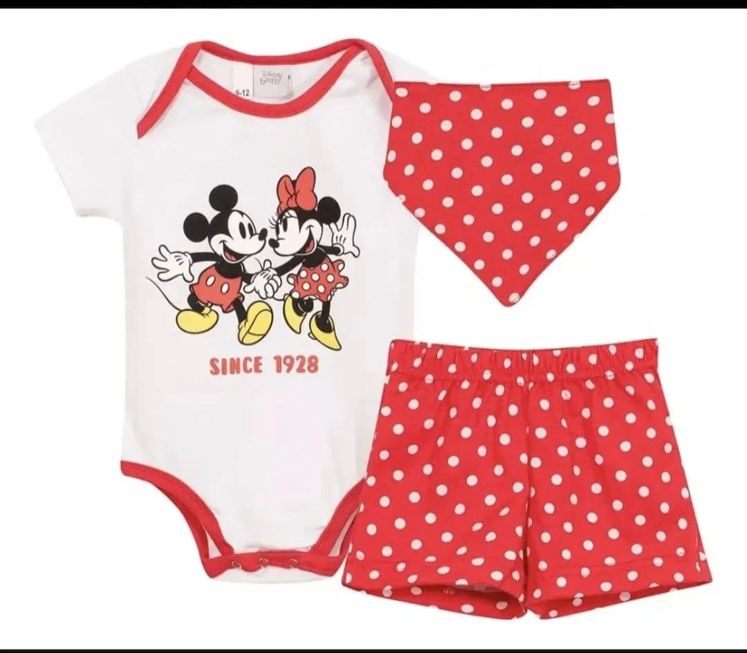 Set bebé  Disney Bienvenida Minnie rojo 3 piezas