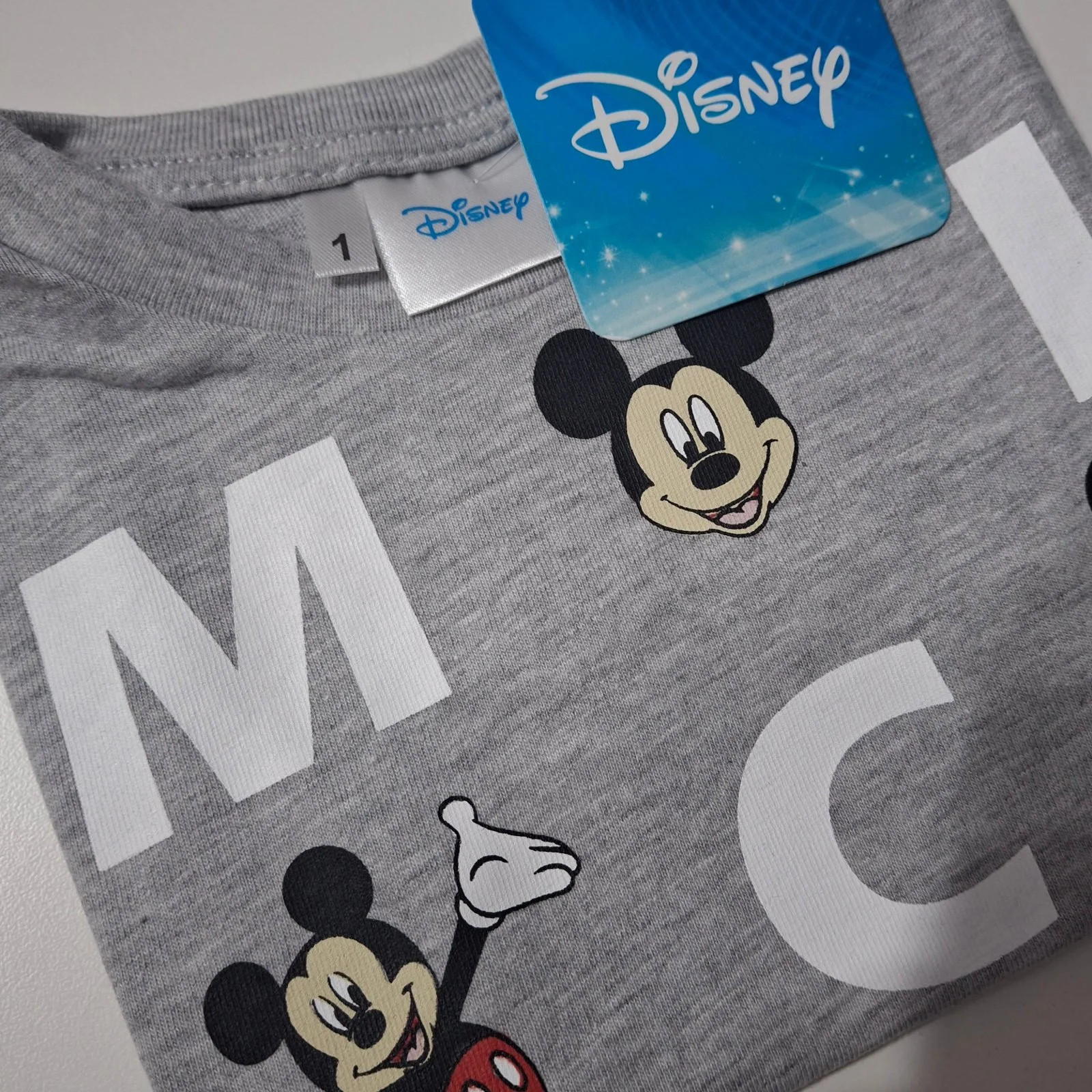 Remera de algodón Disney Mickey letras gris - Imagen 5