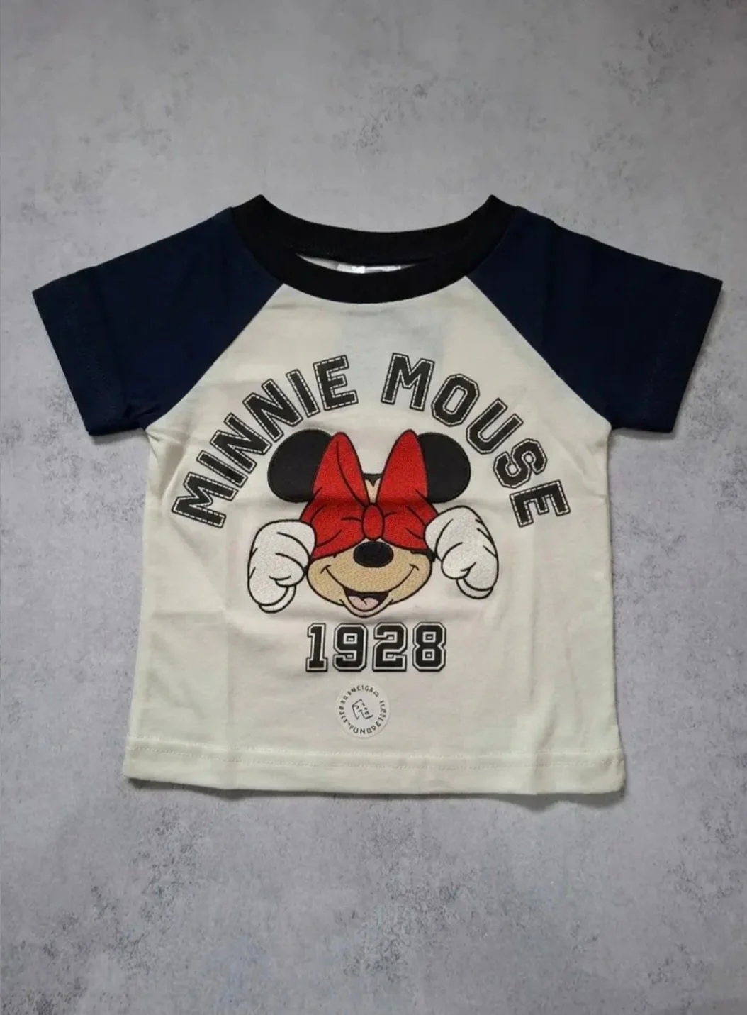Remera de algodón Pupera Disney Minnie combinada azul