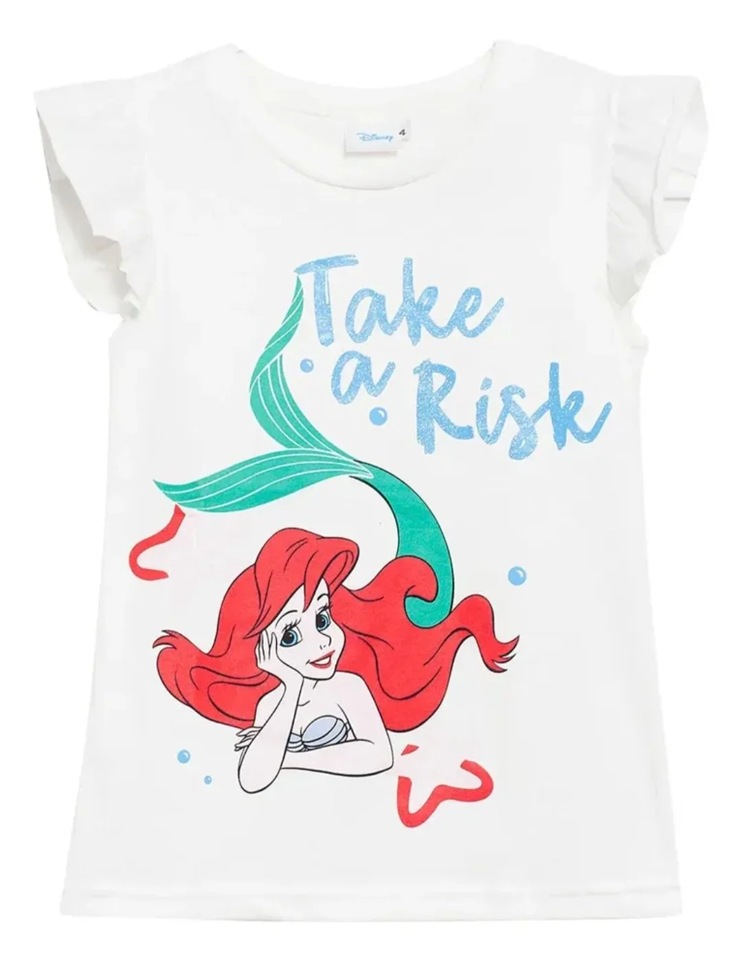 Remera de algodón Disney Ariel con volados - Imagen 3