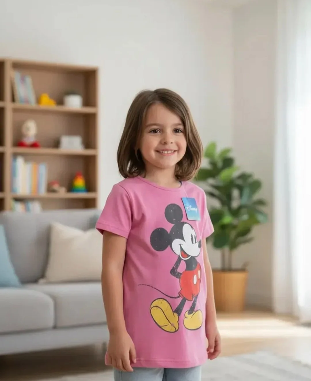 Remera de algodón Disney Mickey Manga Corta