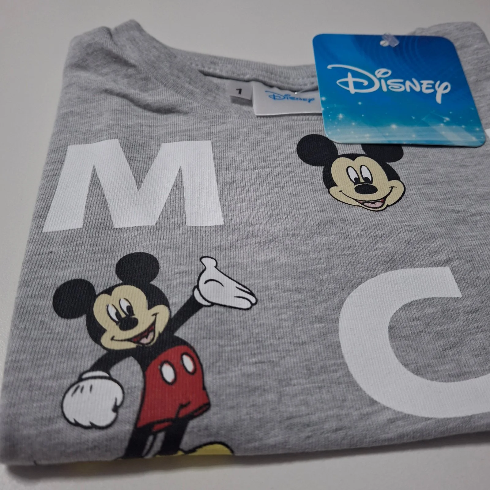 Remera de algodón Disney Mickey letras gris - Imagen 4