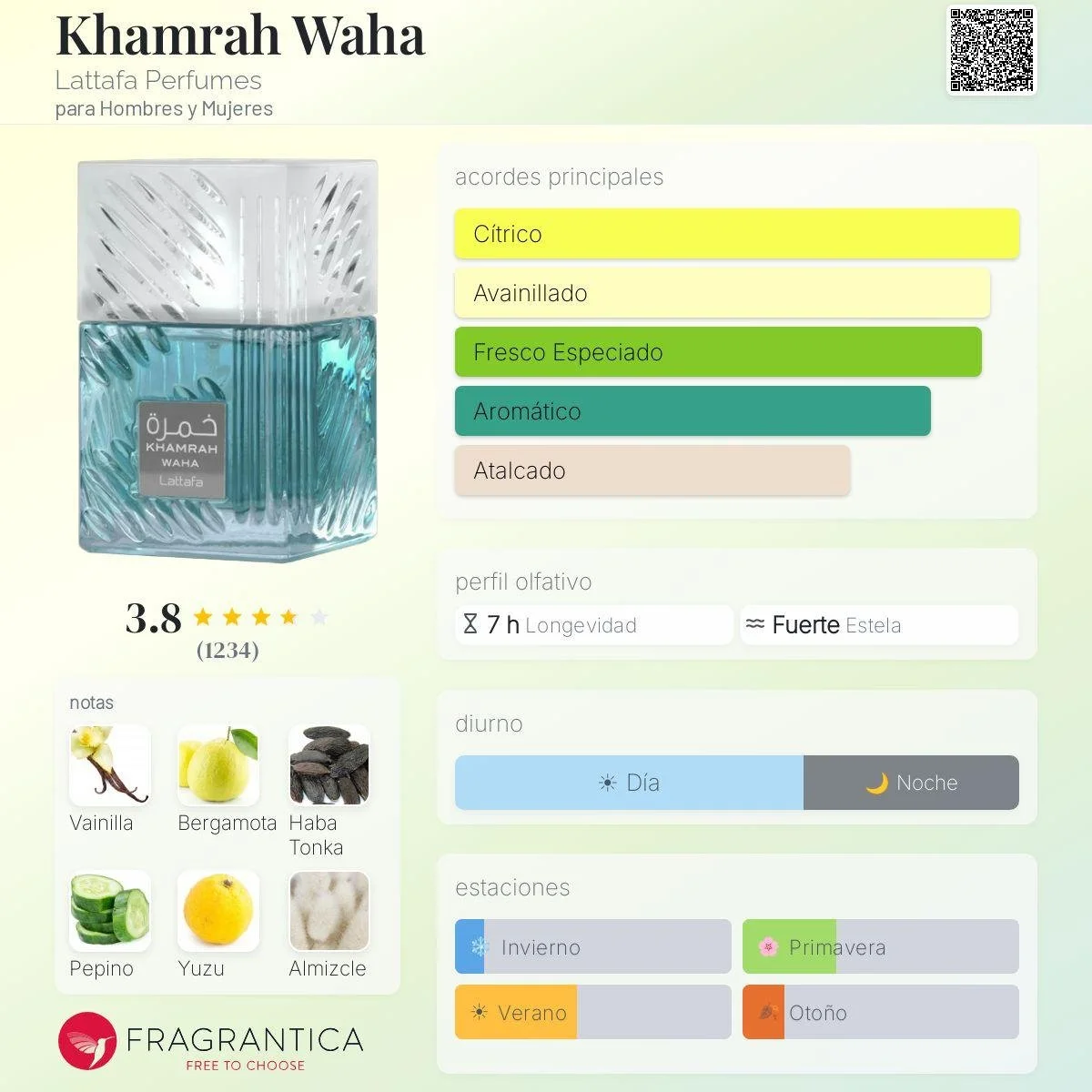 Perfume Lattafa Khamrah Waha Masculino 100ml - Imagen 2