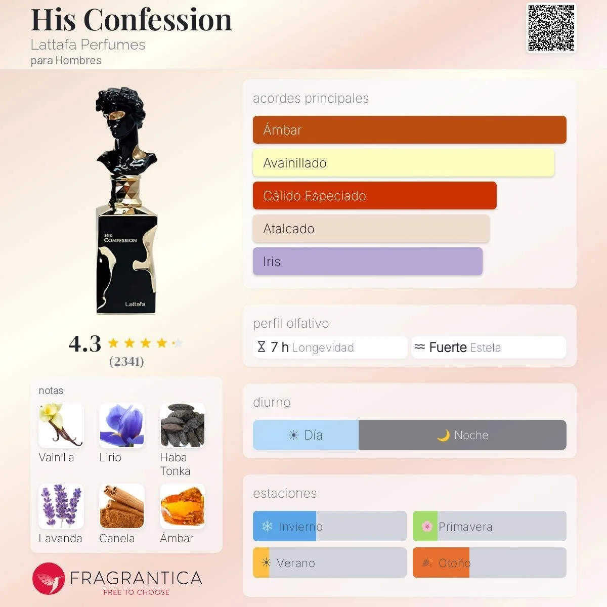 Perfume Lattafa His Confession 100ml - Imagen 2